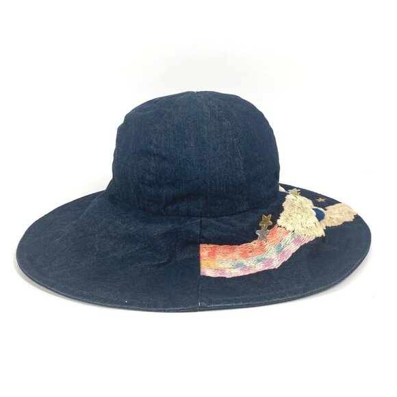CHANEL Denim Night flight hat hat bucket hat bob hat hat cotton blue
